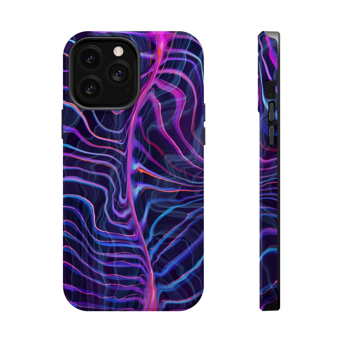 Electric Wave Magnetic Tough Case for iPhone with a vibrant psychedelic art print.