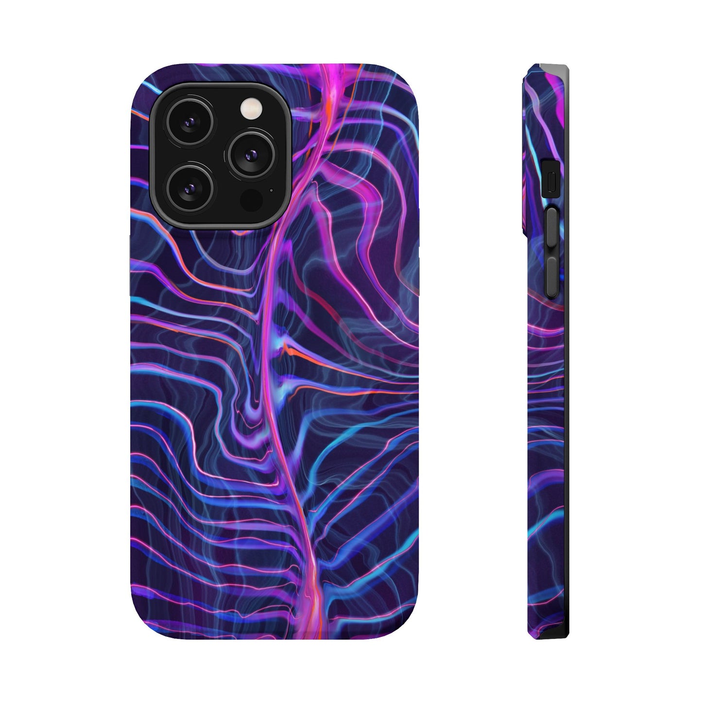 Electric Wave Magnetic Tough Case for iPhone with a colorful psychedelic pattern.