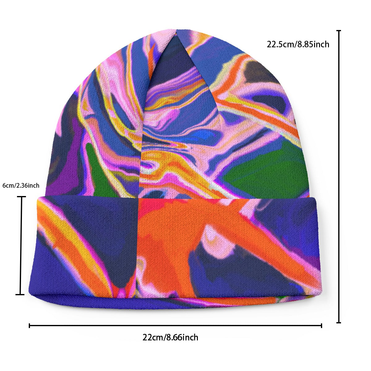 Abstract All-Over Print Knitted Beanie Hat