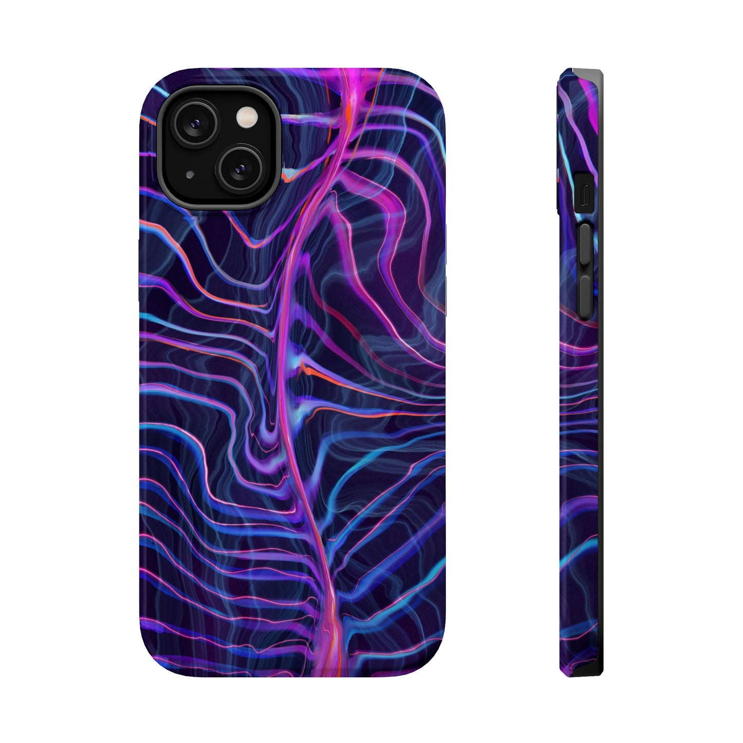 Electric Wave Magnetic Tough Case for iPhone with a vibrant psychedelic pattern.