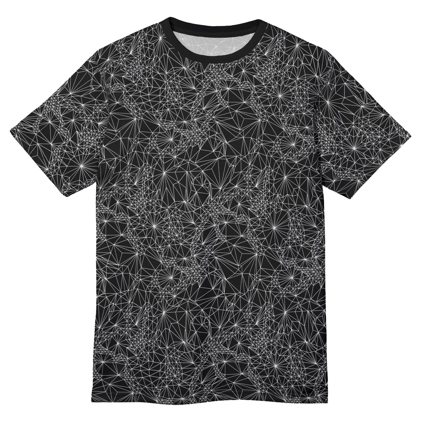 Front view of Black and White Tri-Geometric t-shirt