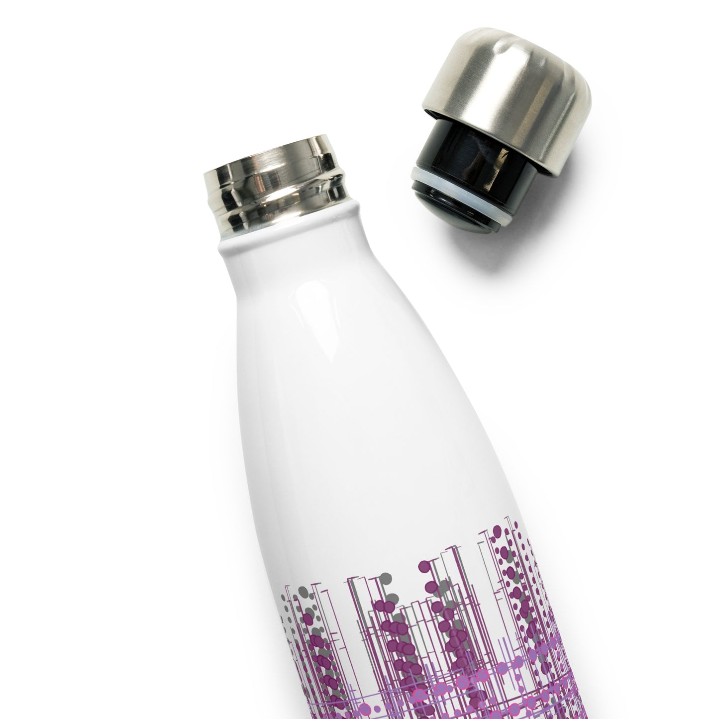 Detail of Digi Dots by Michelle Penland Dodson, Stainless steel insulated water bottle