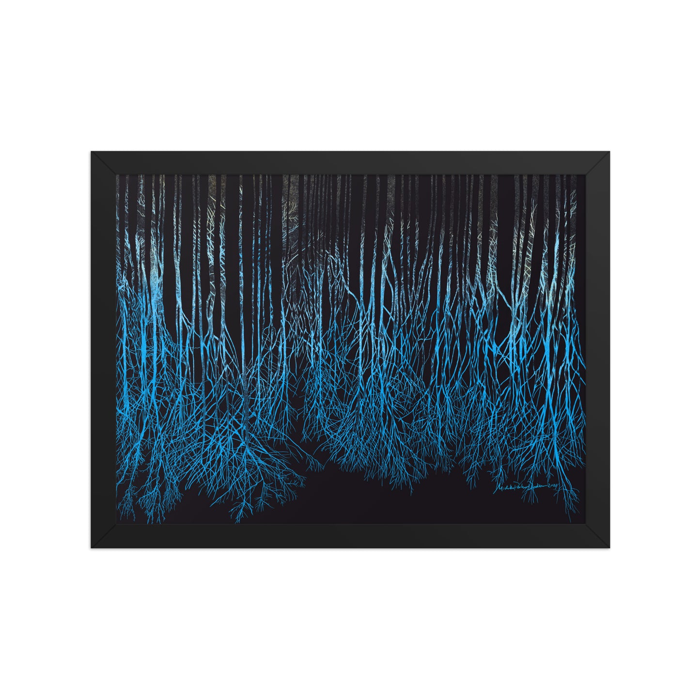 Down Trees Framed Art Print on Paper 12x16