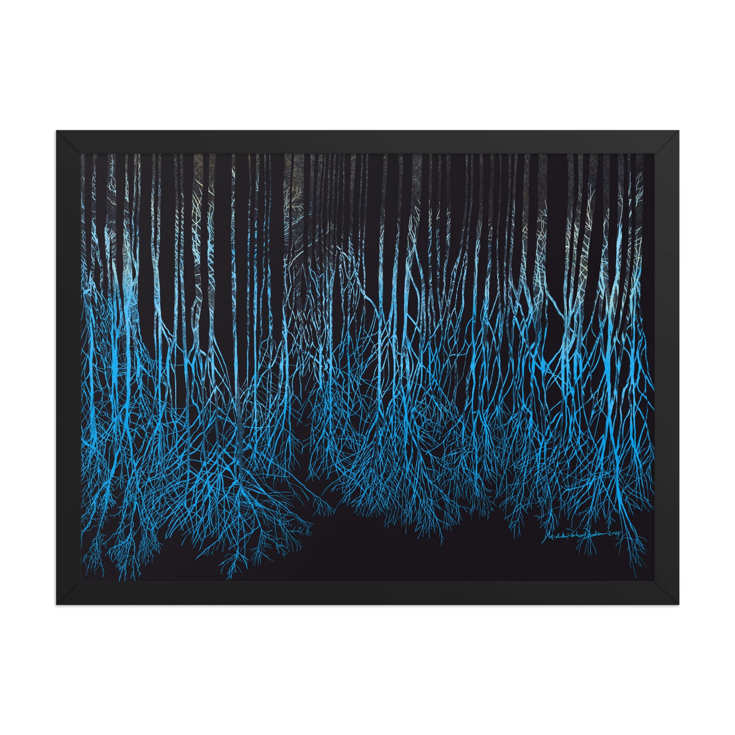 Down Trees Framed Art Print on Paper 18x24