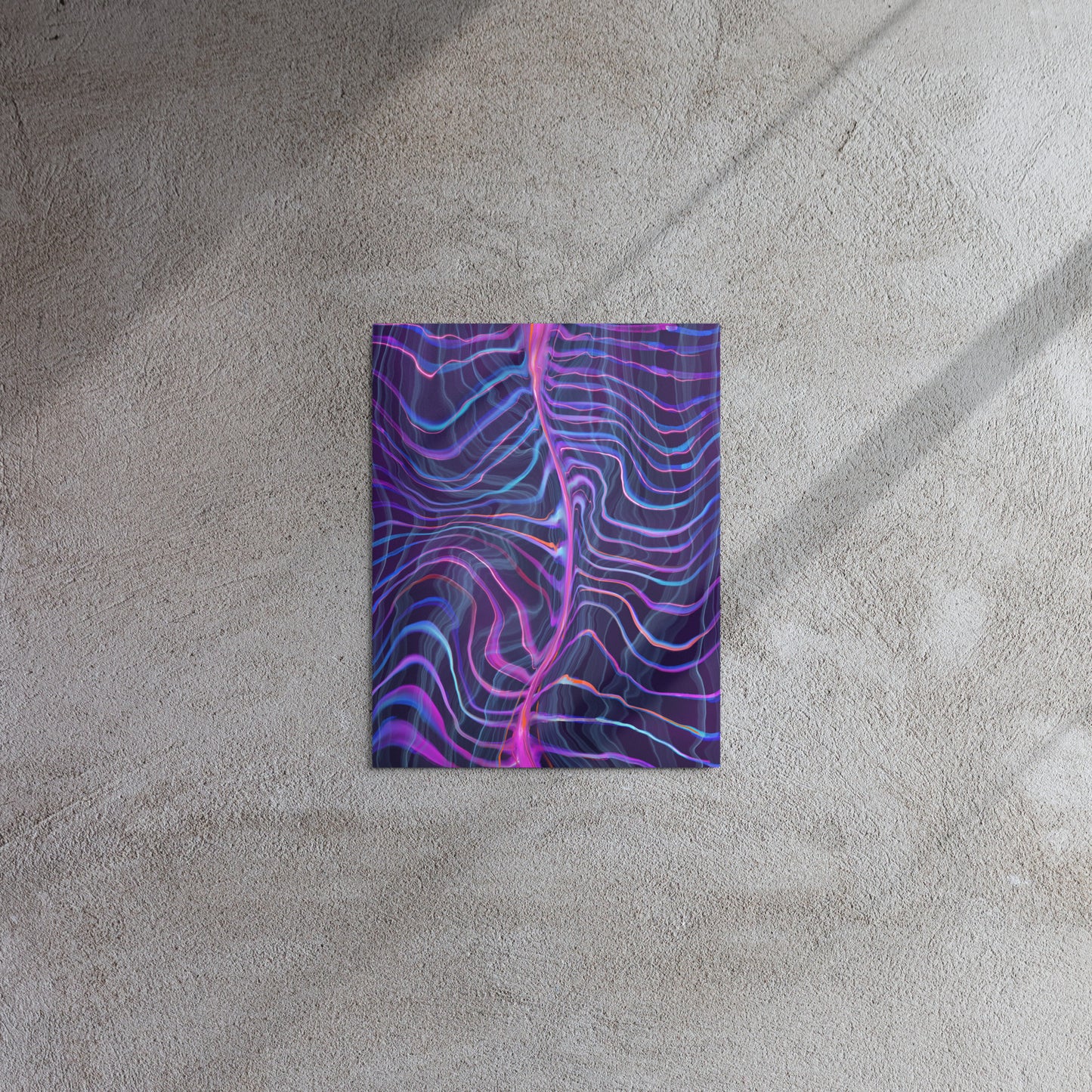 Electric Wave by Bryan Dodson glossy metal print 11x14 inches on wall