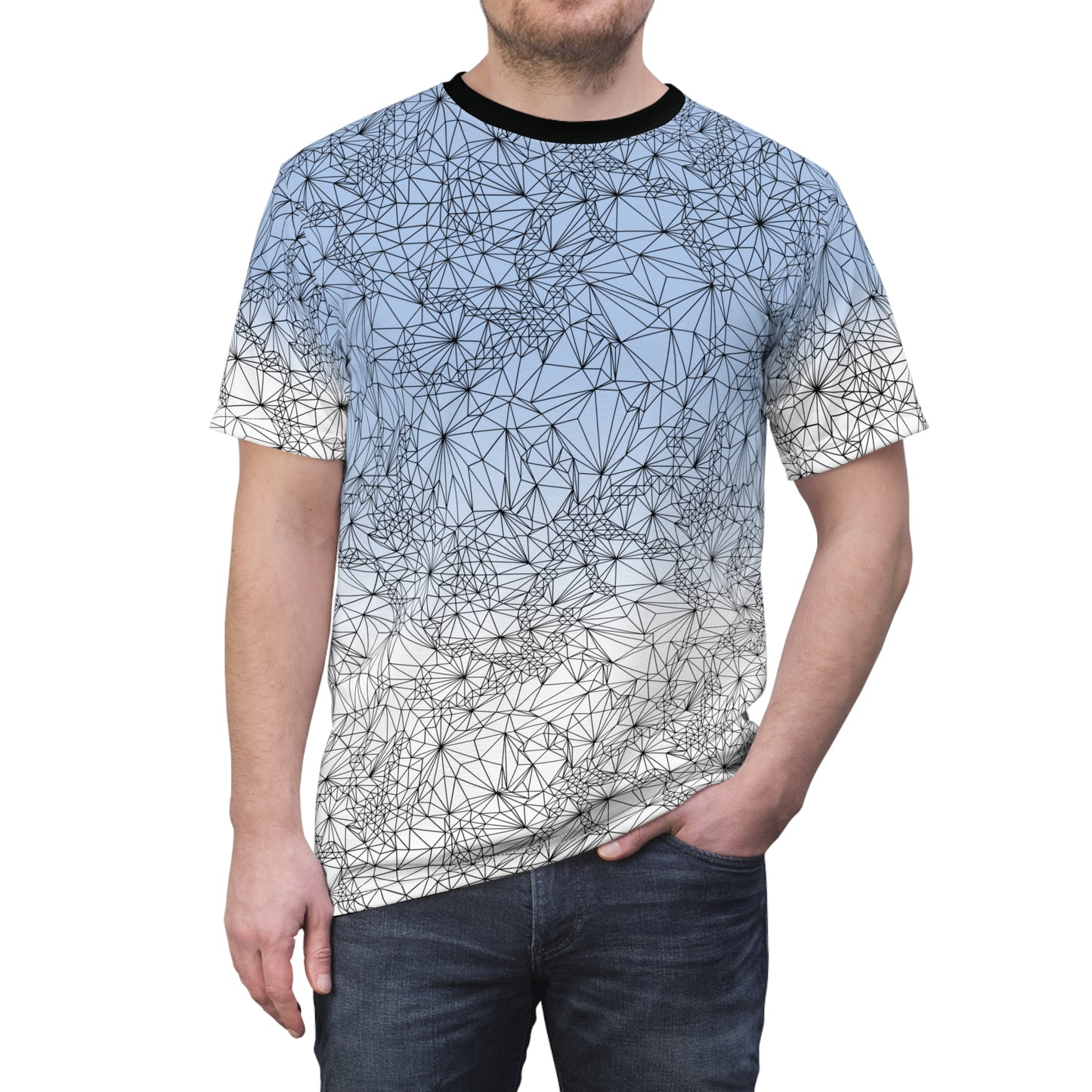 Man wearing Tri-Mesh Geometric Gradient T-shirt
