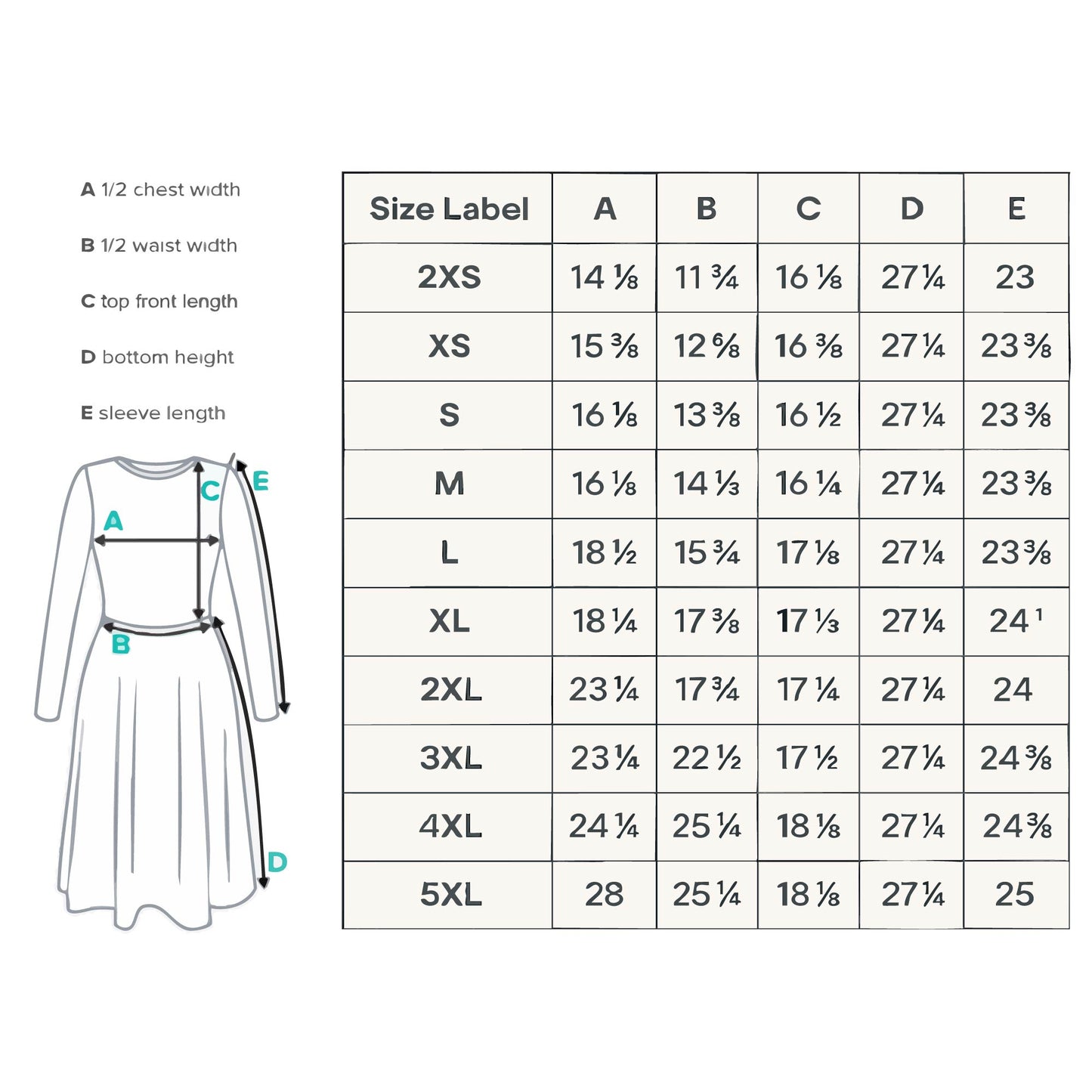 Midi_Dress_Size_chart_with_diagram