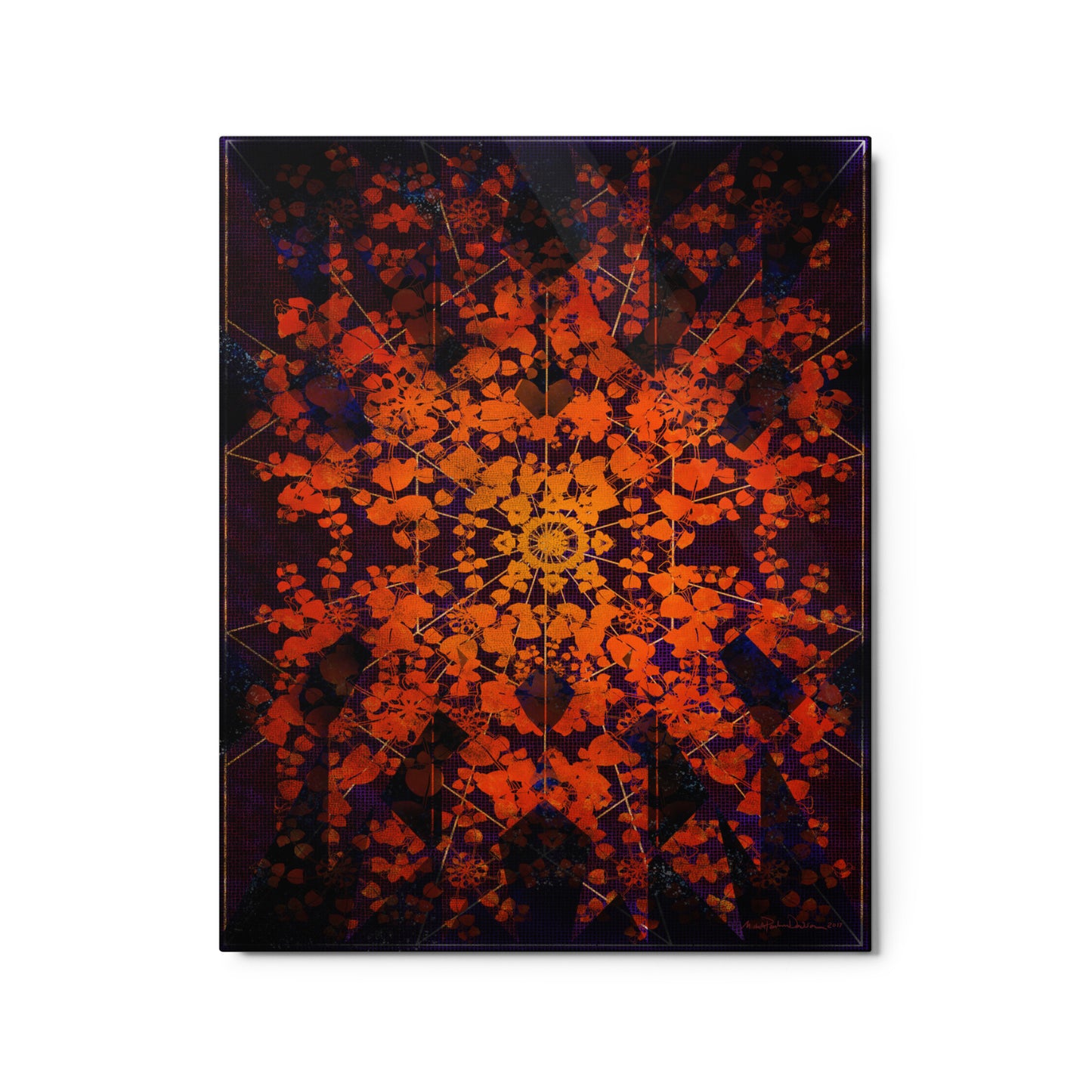 Rota-leaf Golden Net 16 x 20 print on metal