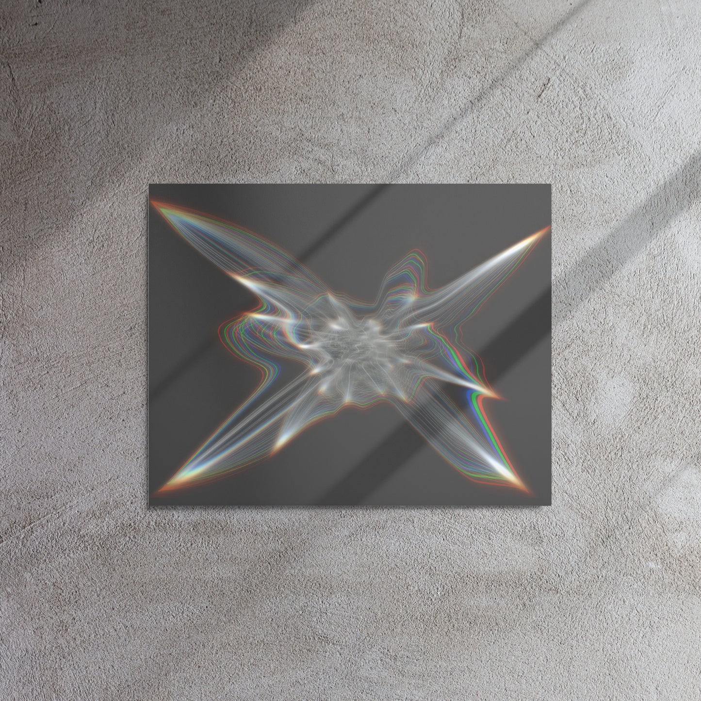 The Light Within by Bryan Dodson Print on Metal 16 x 20 inch hanging on a plaster wall