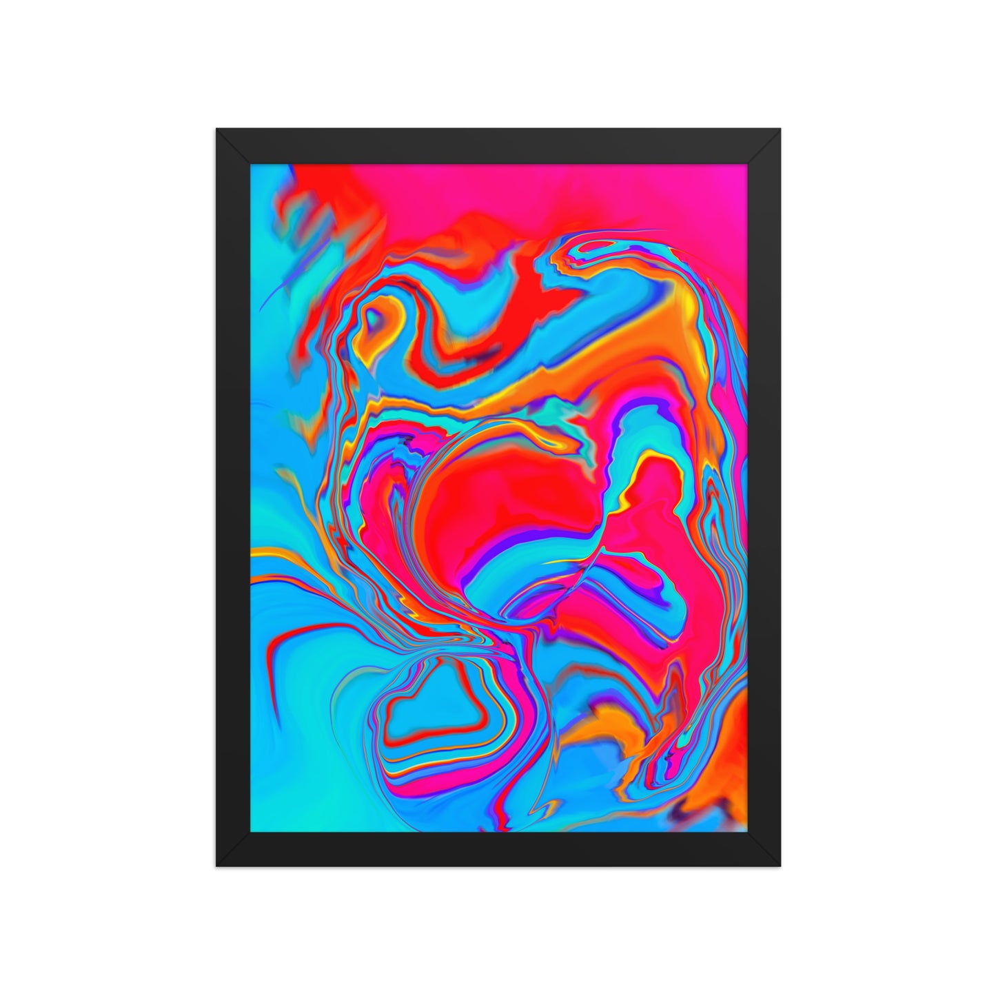 Improvisational Abstract Framed Art Print on Paper 12x16