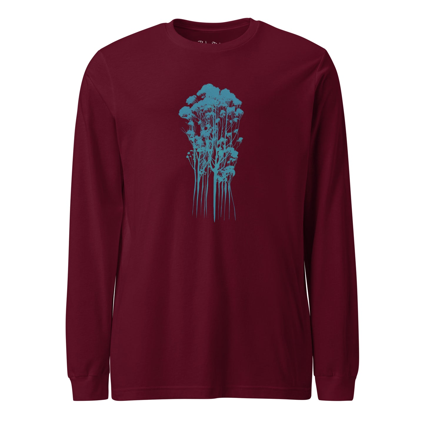 Delicate Trees Long Sleeve T-shirt in Maroon
