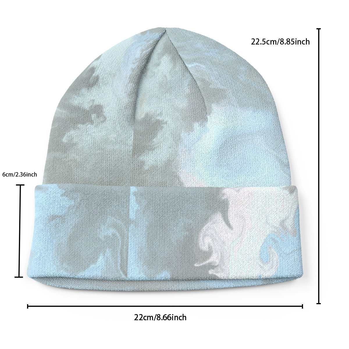 Thought Clouds All-Over-Print Knitted Beanie