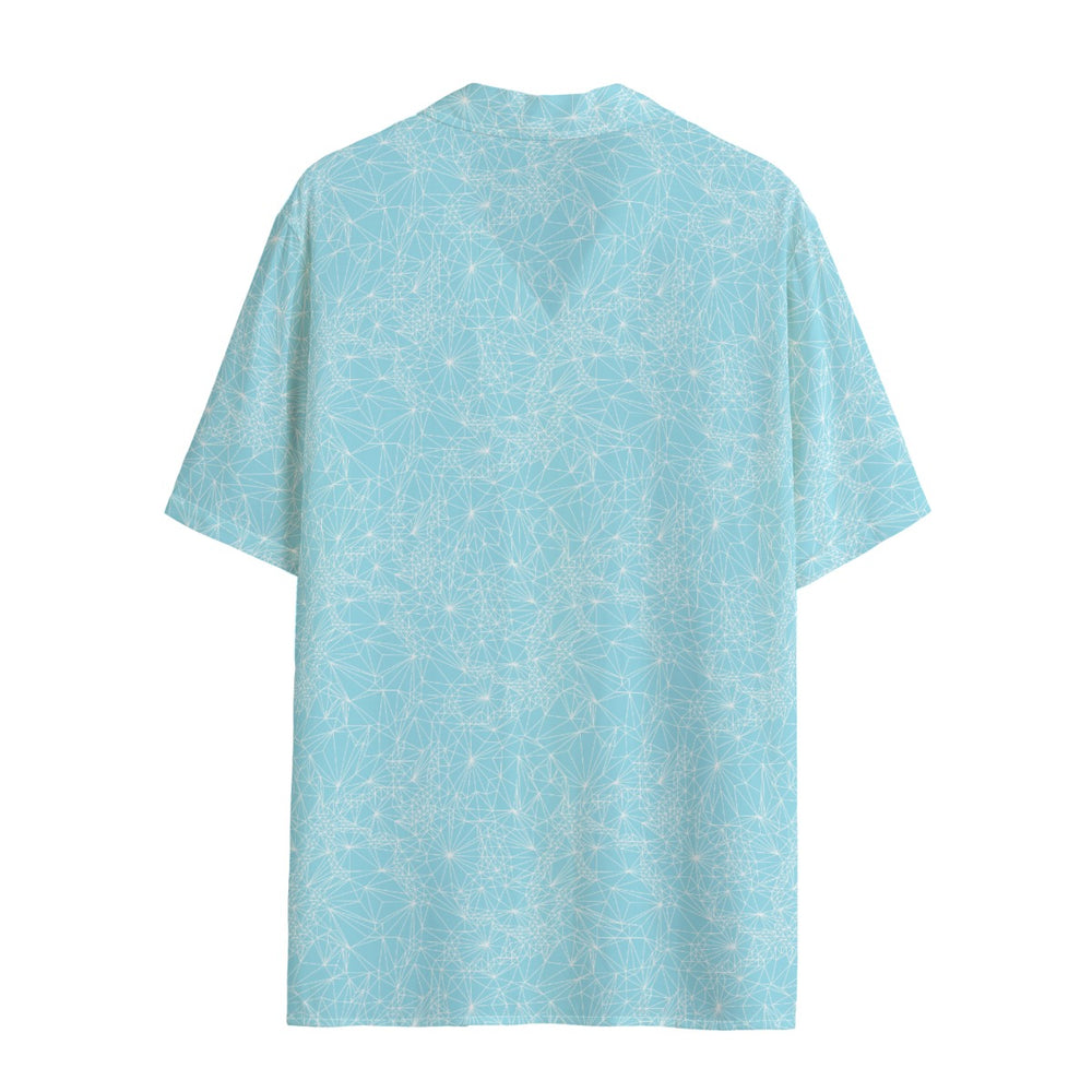 back view of light blue t-shirt on a white background