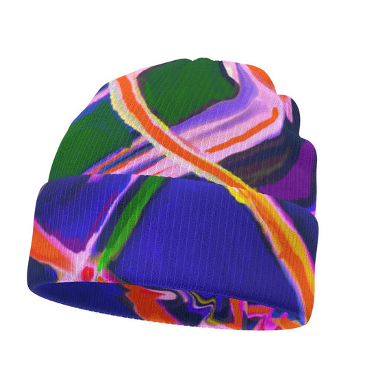 Abstract All-Over Print Knitted Beanie Hat