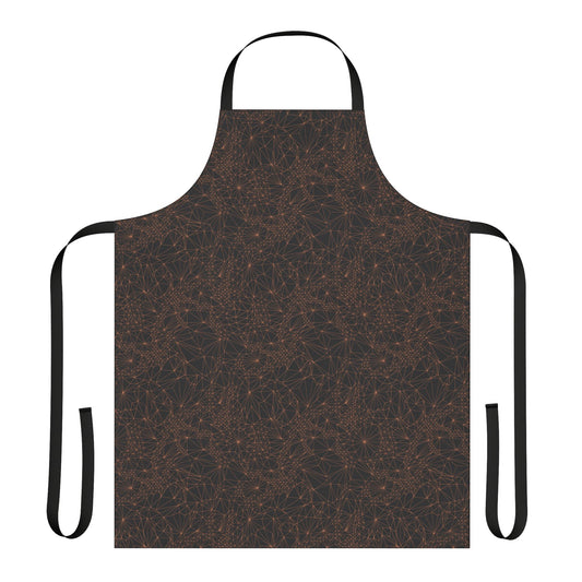 Apron with Black Straps featuring Geometric Tri Mesh Pattern