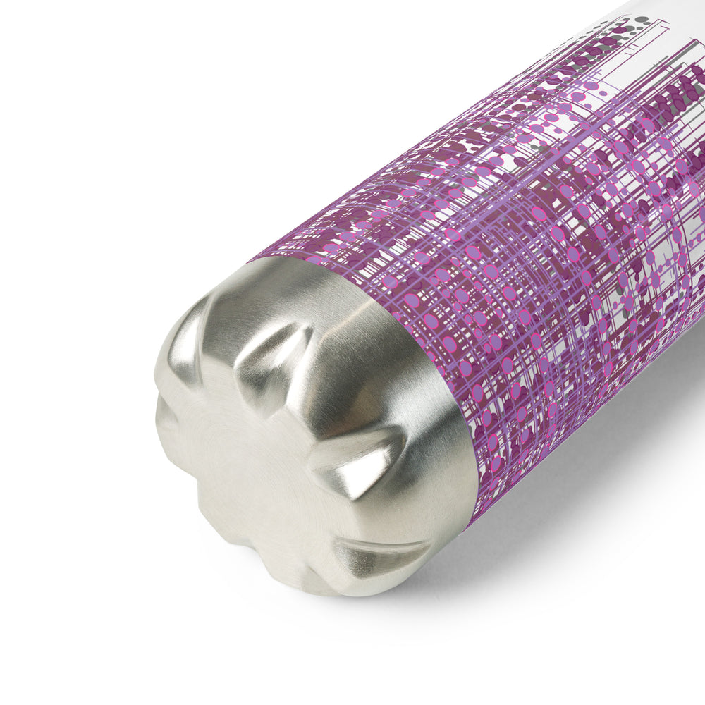 Bottom detail of Digi Dots by Michelle Penland Dodson, Stainless steel insulated water bottle