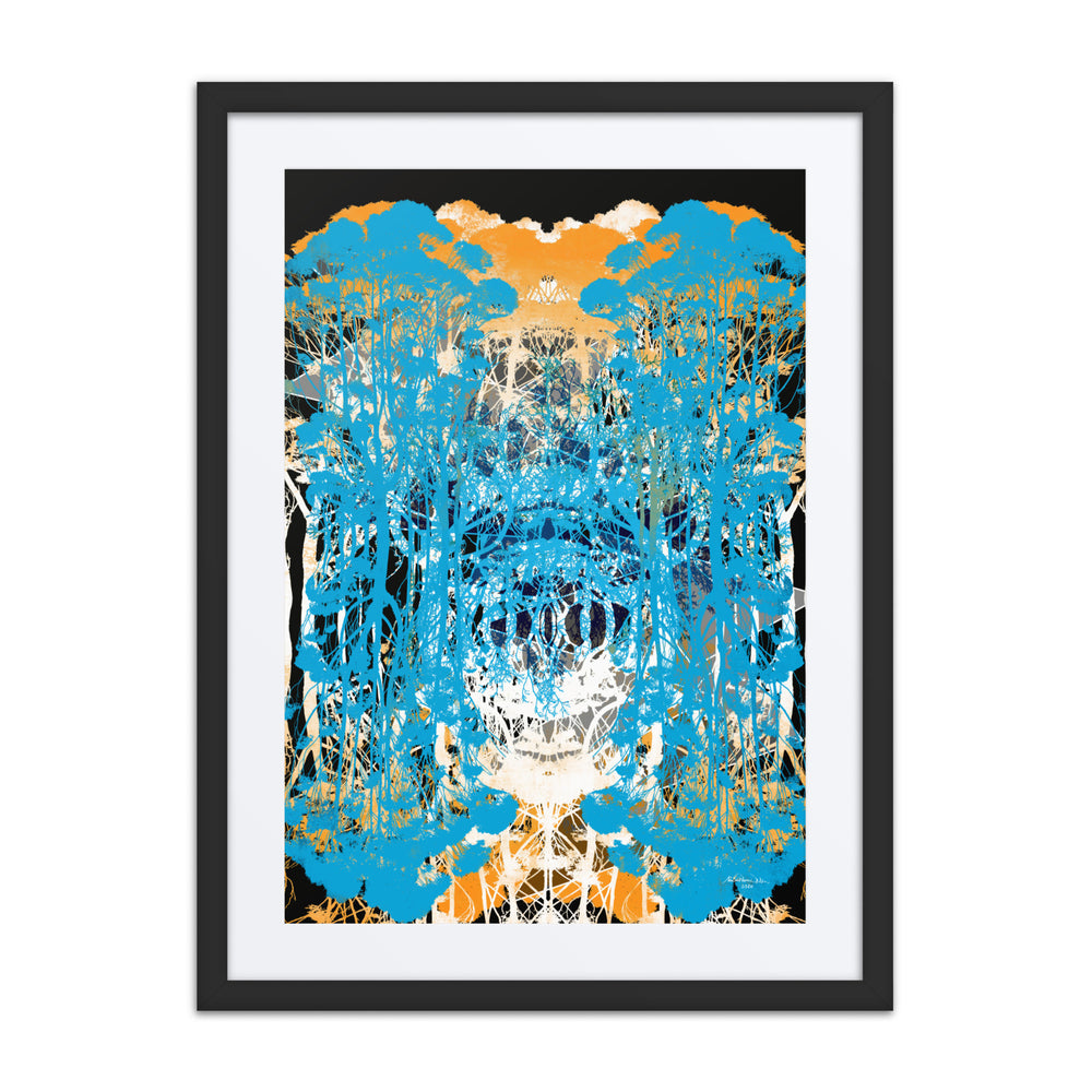 Delicate Trees Collage by Michelle Penland Dodson, Framed Art Print on Paper with Mat 18x24