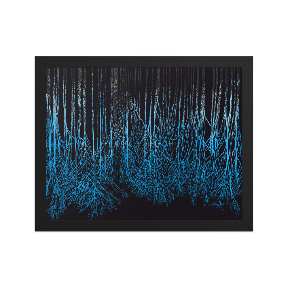 Down Trees Framed Art Print on Paper 11 x 14