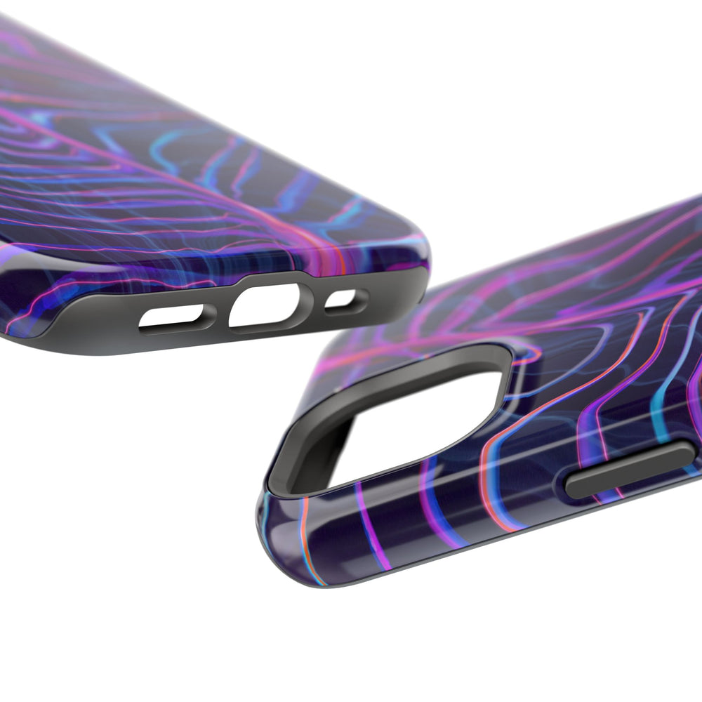 Showing detail of Electric Wave Magnetic Tough Case for iPhone – Vibrant, Durable Protection with a Sleek Design.