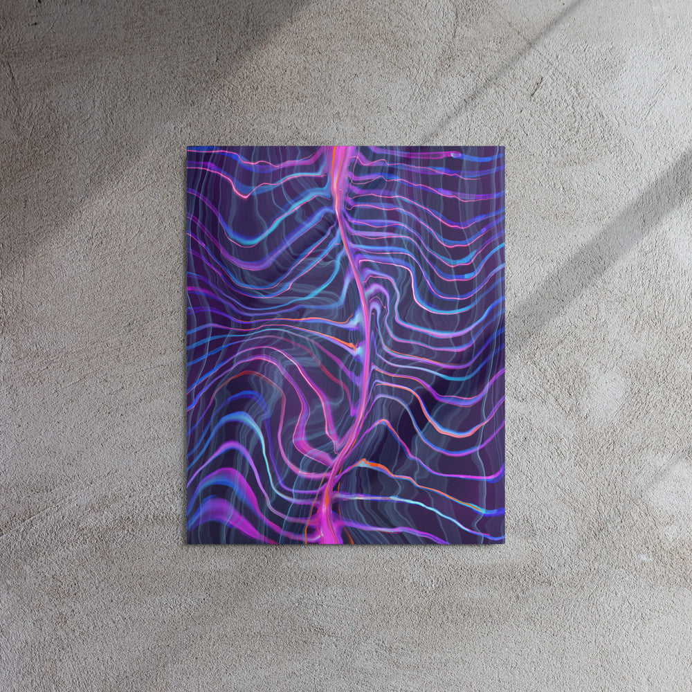 Electric Wave by Bryan Dodson glossy metal print 16x20 inches on wall