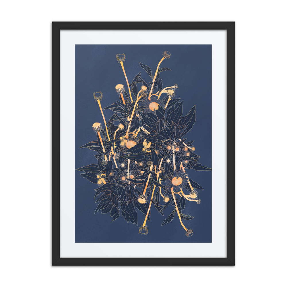 Flower Bunch Reflection by Michelle Penland Dodson, Framed Art Print on Paper with a Mat 18-24