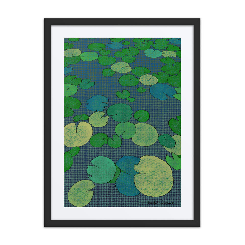 Lily Pads Connections by Michelle Penland Dodson Framed Art Print on Paper 18x24 inches