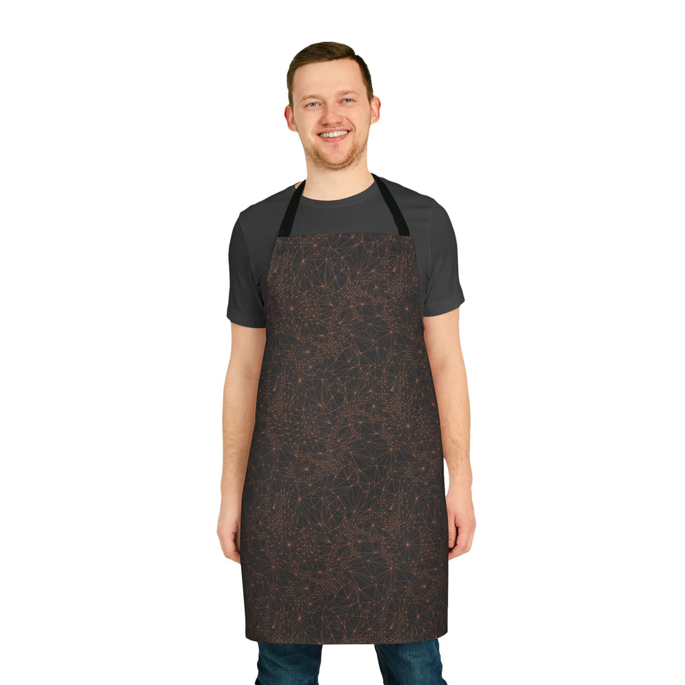 Man wearing Apron with Black Straps featuring Geometric Tri Mesh Pattern