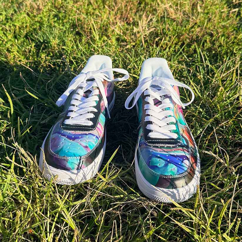 Colorful Abstract Sneakers on grass