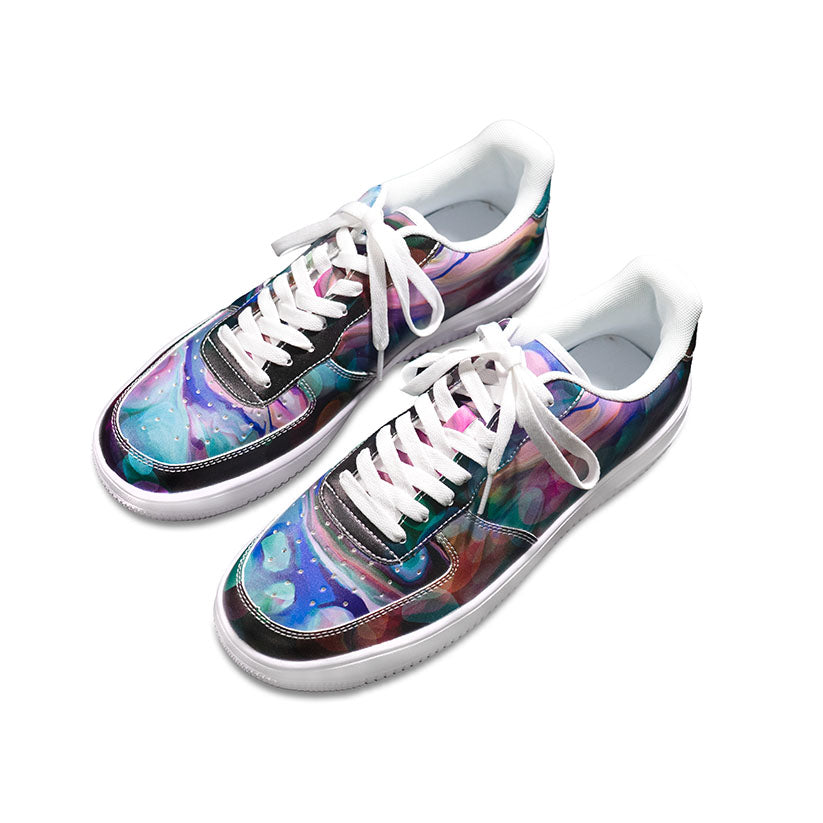 Colorful Abstract Sneakers against a white background