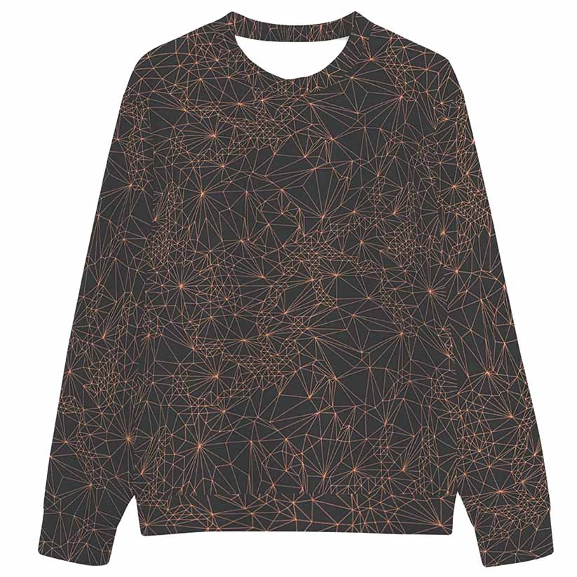 Sweatshirt with geometric pattern on a white background