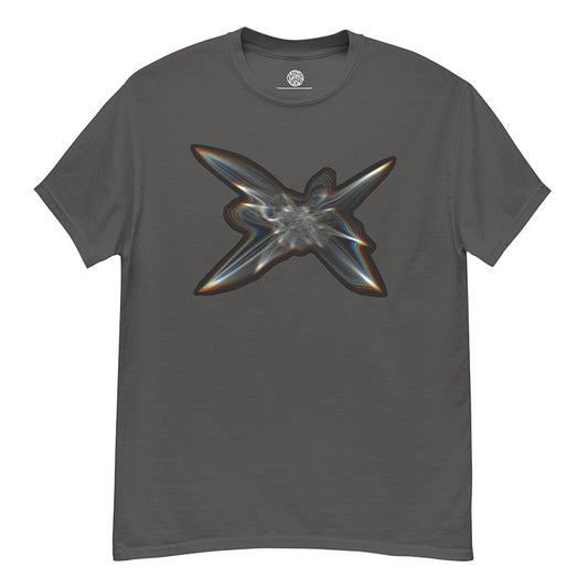 Front view of the Light Within graphic t-shirt in charcoal gray on a white background.