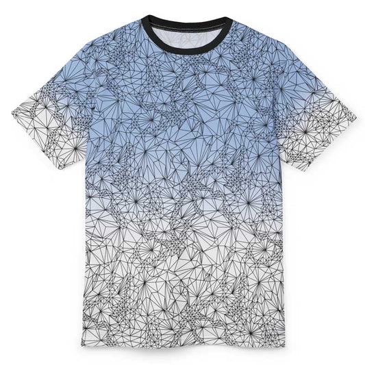 Tri-Mesh Geometric Unisex Graphic t-shirt with blue and white gradient