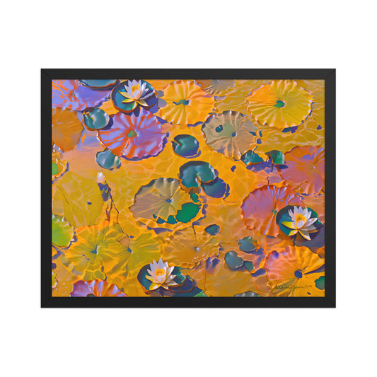 Watery Lily Pads Framed Art Print on Paper 16 x 20