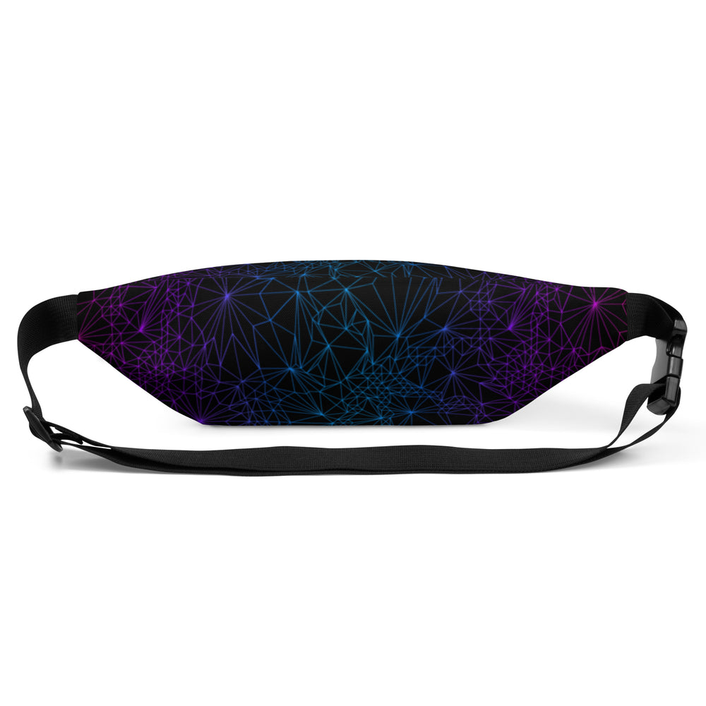 Back view of the Fanny Pack with Tri-Mesh Geometric Pattern with a gradient on a black background.