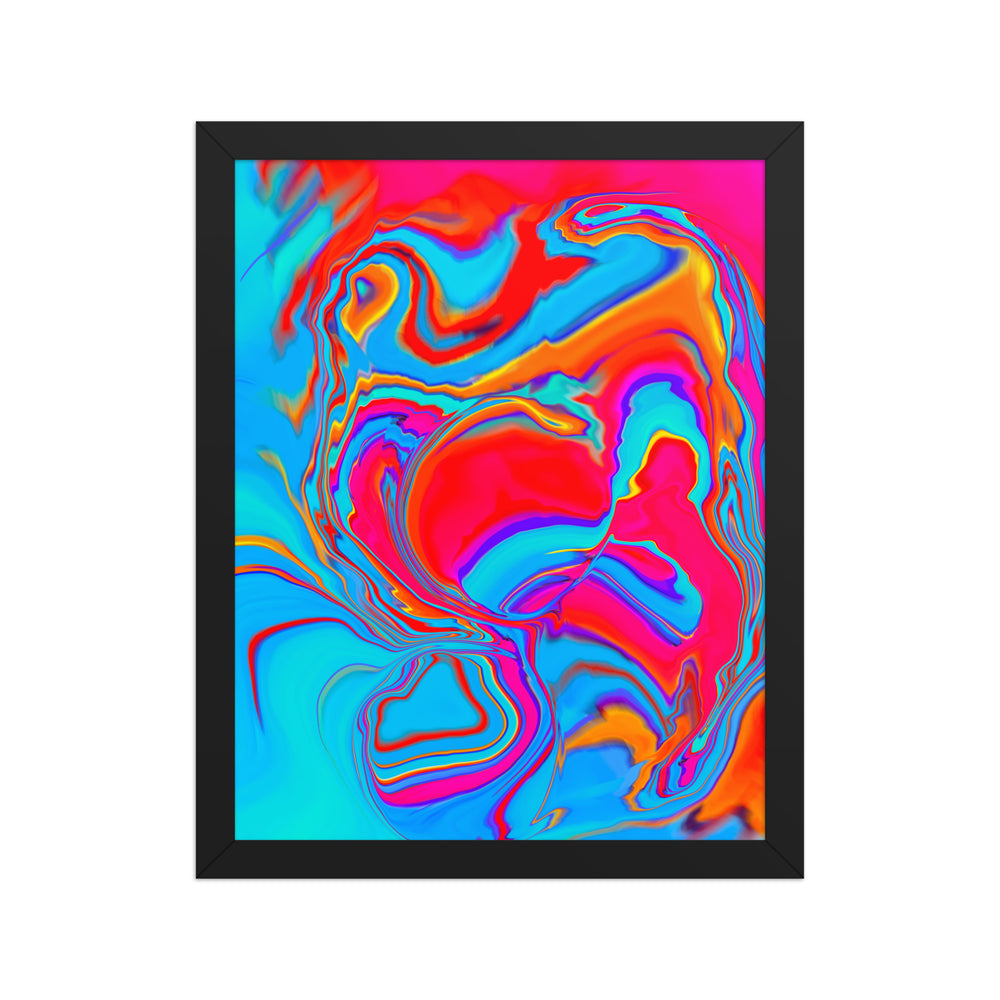 Improvisational Abstract Framed Art Print on Paper 11x14