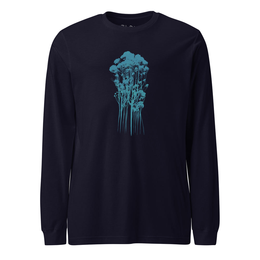 Delicate Trees Long Sleeve T-shirt in Navy
